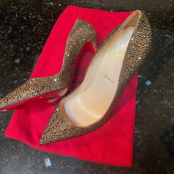 Christian Louboutin Gold studded 6 inches pumps - Picture 7 of 12